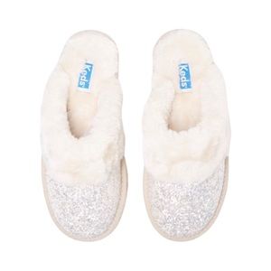Keds silver glitter ivory color mule slippers.NWT